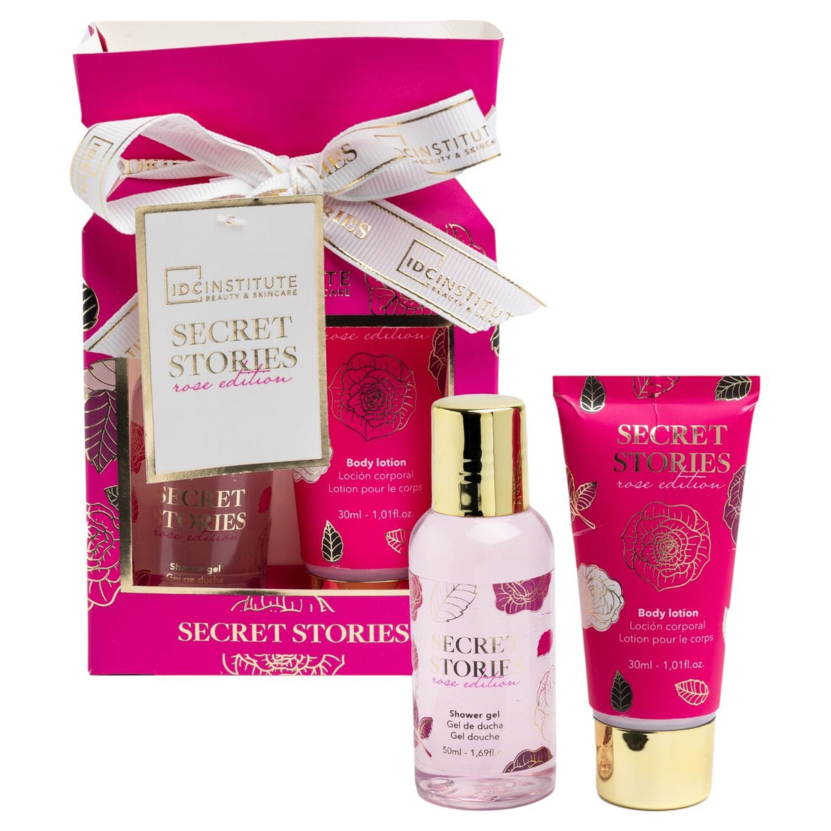 Set de îngrijire personală Secret Stories Rose Edition, 80 ml, IDC Institute