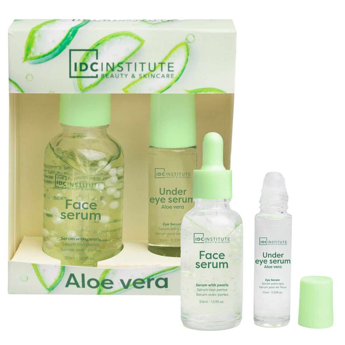 Set două seruri pentru îngrijirea facială Aloe Vera Shinning, 40 ml, IDC Institute