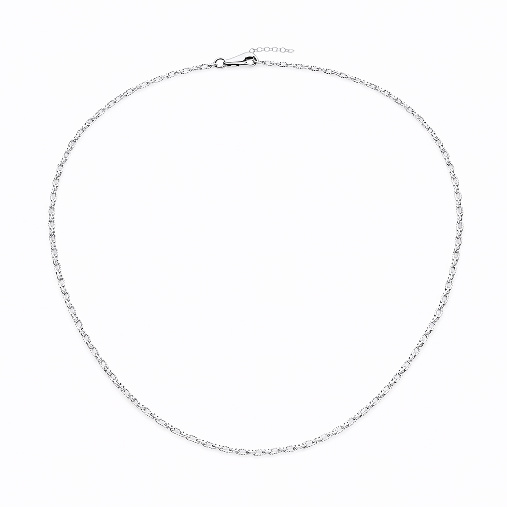 Colier din argint 925 „shimmering silver wave”, sistem de închidere reglabil, cu prelungire