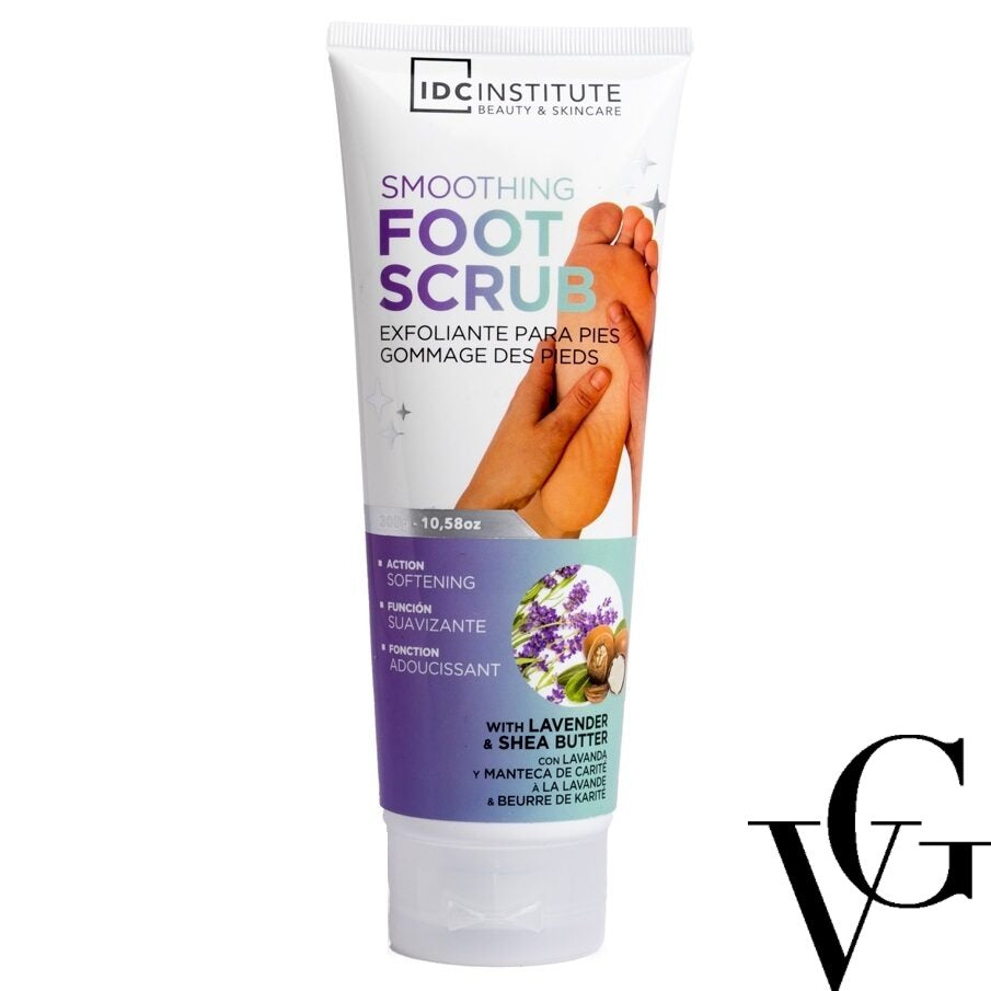 Cremă exfoliantă pentru picioare cu extract de lavandă și unt de shea, 300 gr, IDC Institute