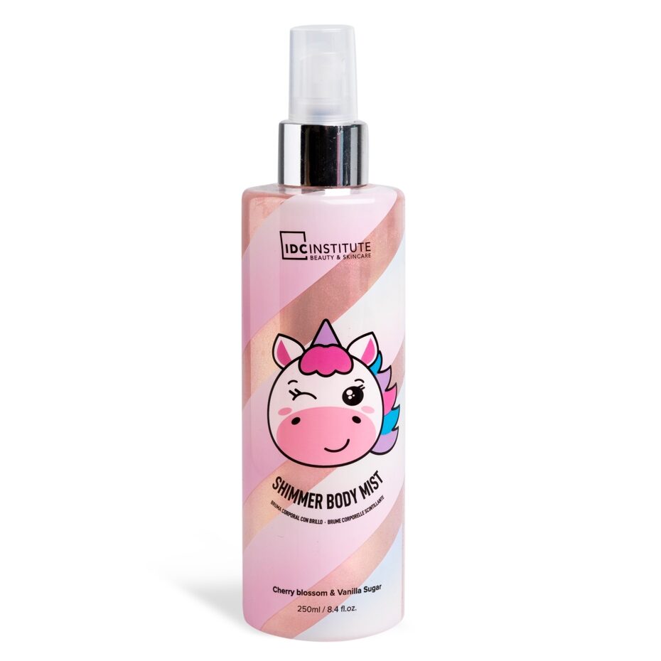 Spray de corp cu sclipici Cute Animals Shimmer Unicorn, 250 ml, IDC Institute
