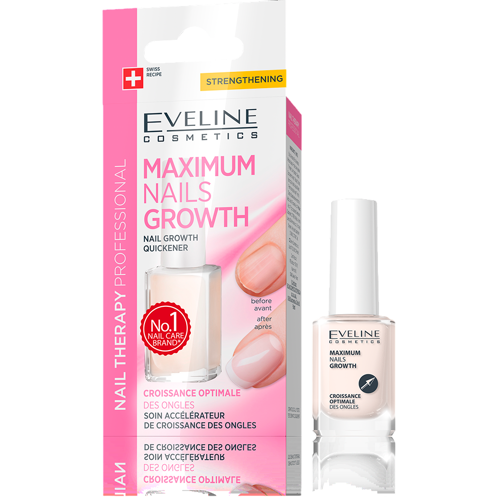 Tratament pentru creșterea rapidă a unghiilor Maximum Nails Growth, 12 ml, Eveline Cosmetics