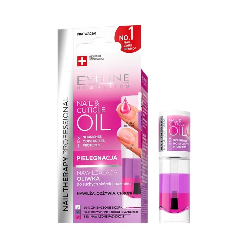 Ulei pentru unghii și cuticule 3 în 1, 8 ml, Eveline Cosmetics