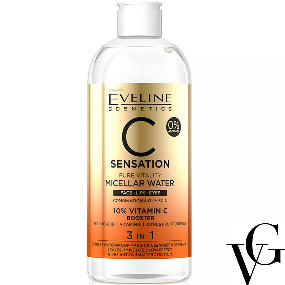 Apă micelară C Sensation Pure Vitality 3in1, 400 ml, Eveline Cosmetics