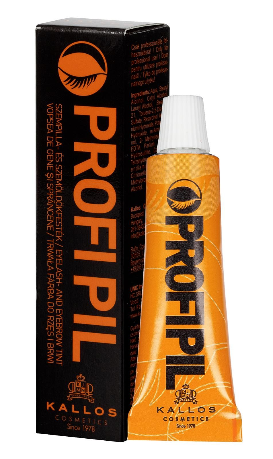 Vopsea pentru gene şi sprâncene Profi Pil, culoare maro, 15 ml, Kallos