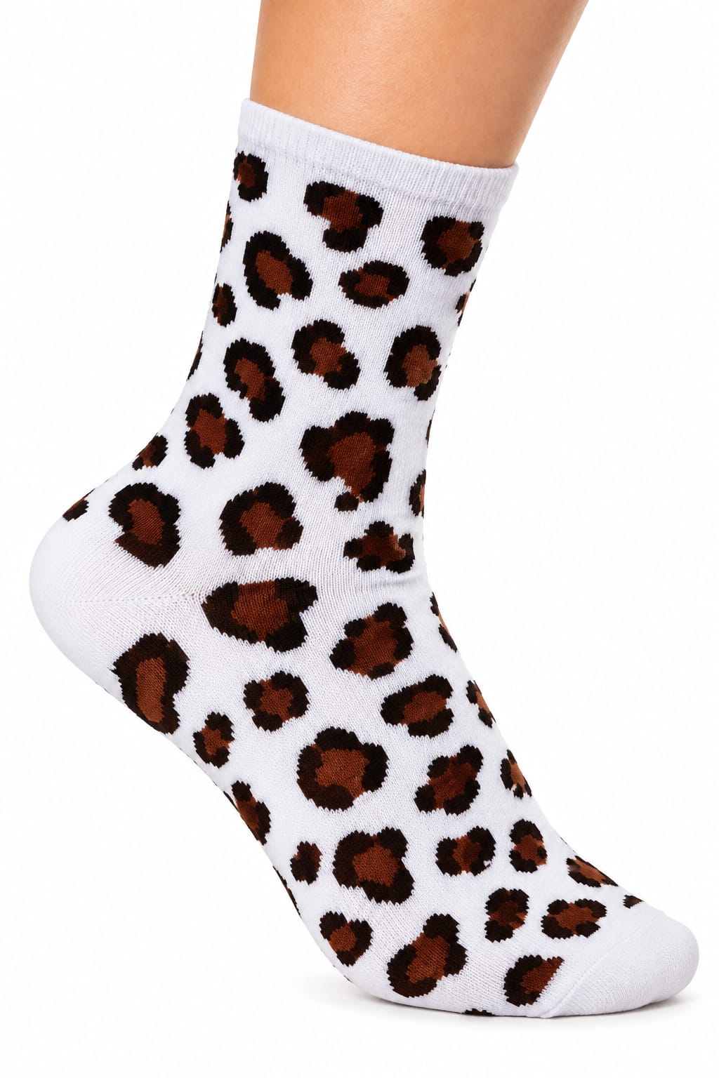 Șosete damă TINA cu imprimeu leopard – 90% bumbac