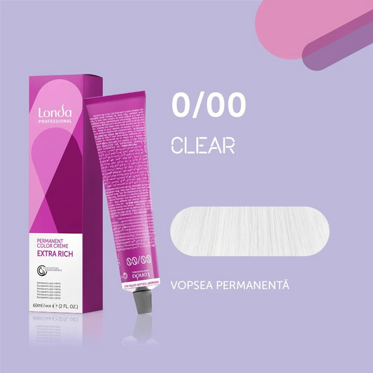 Vopsea de păr Extra Rich Permanent Color 0/00, Clear, 60 ml, Londa Professional