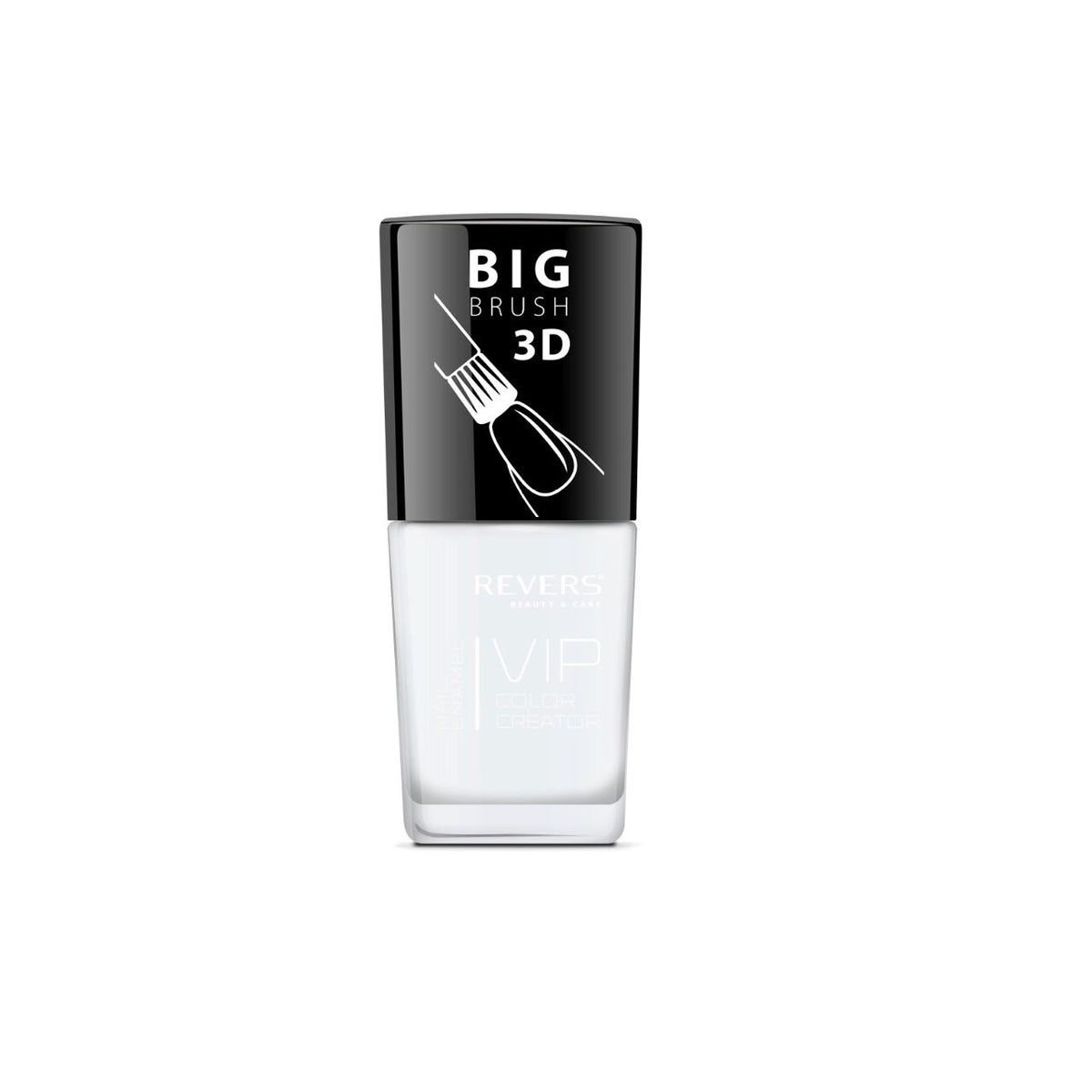 Lac de unghii VIP 3D, N.002 - Alb, 12 ml, Revers Cosmetics