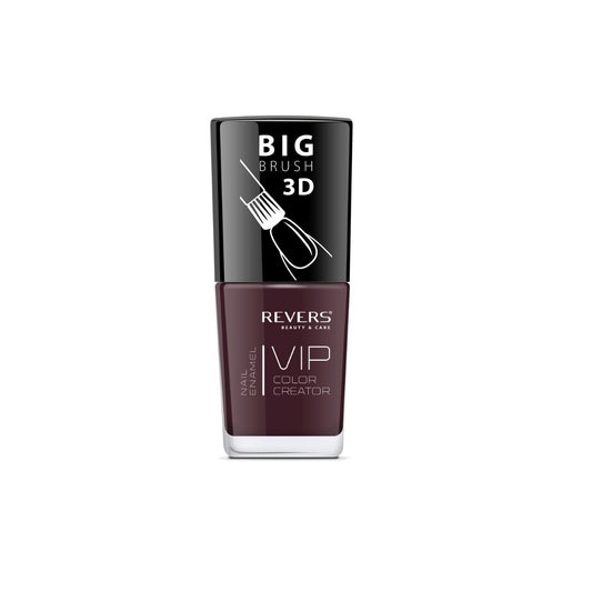 Lac de unghii VIP 3D, N.006 - Maro închis, 12 ml, Revers Cosmetics