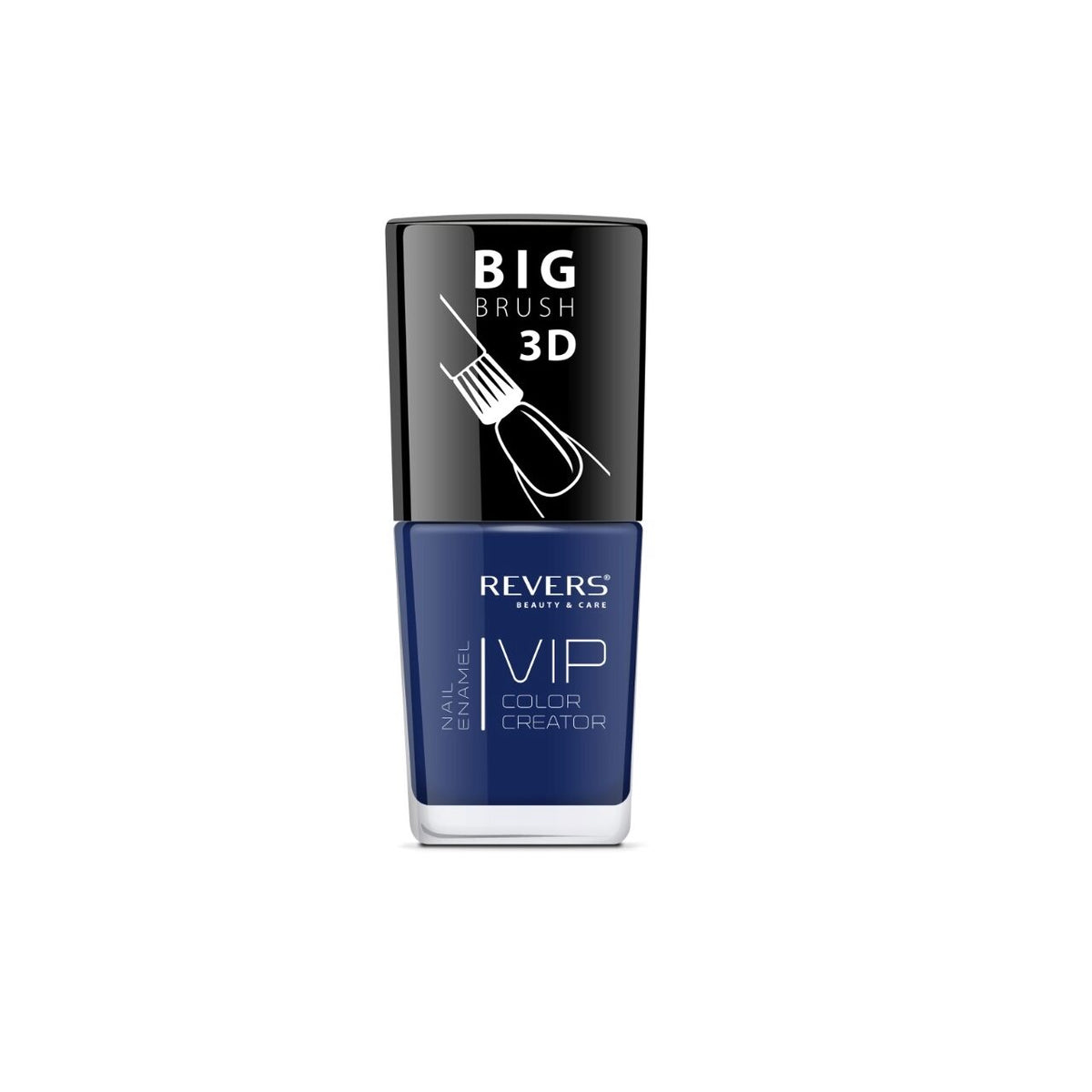 Lac de unghii VIP 3D, N.009 - Albastru închis, 12 ml, Revers Cosmetics