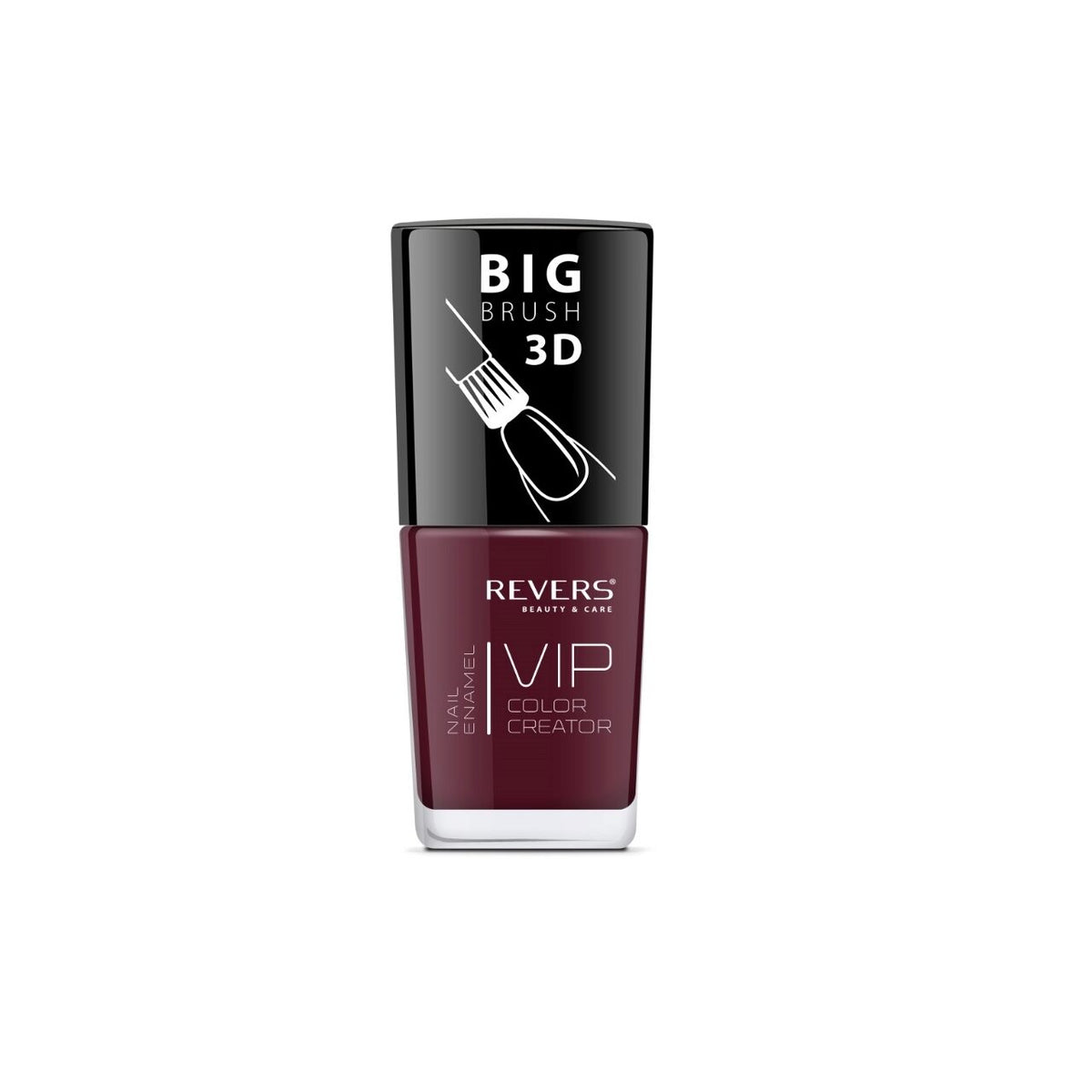 Lac de unghii VIP 3D, N.012 - Vișiniu, 12 ml, Revers Cosmetics