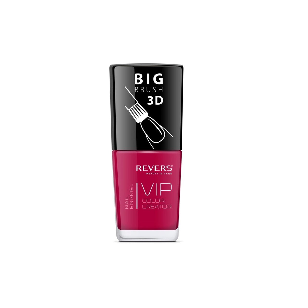 Lac de unghii VIP 3D, N.015 - Roșu, 12 ml, Revers Cosmetics