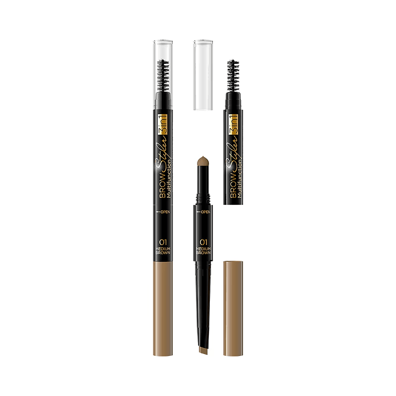 Creion de sprâncene 3în1 Brow Styler, 1.2 gr, Eveline Cosmetics