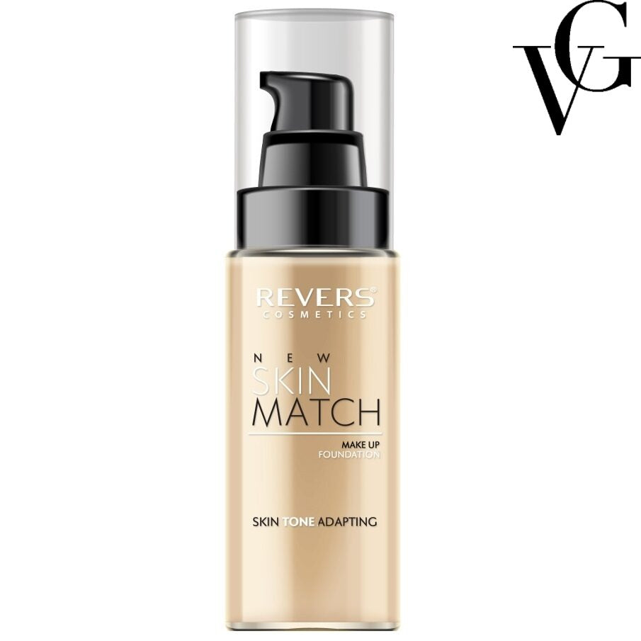 Fond de ten matifiant New Skin Match 01, 30 ml, Revers Cosmetics