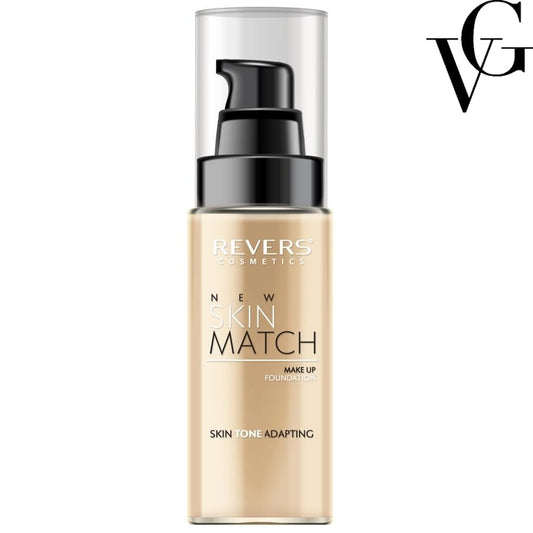 Fond de ten matifiant New Skin Match 01, 30 ml, Revers Cosmetics
