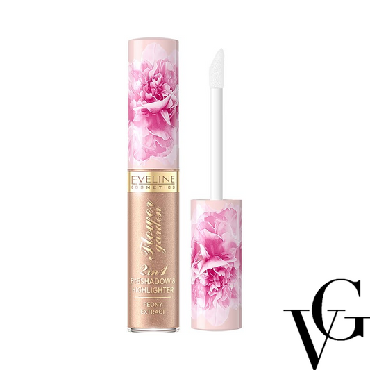 Fard de pleoape și bază Flower Garden 2 în 1, 6.5 ml, Eveline Cosmetics