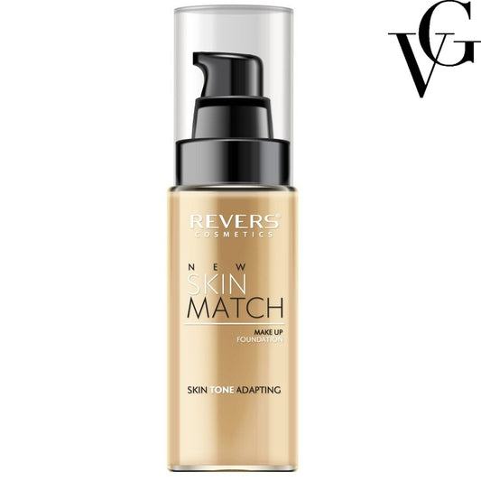 Fond de ten matifiant New Skin Match 02, 30 ml, Revers Cosmetics