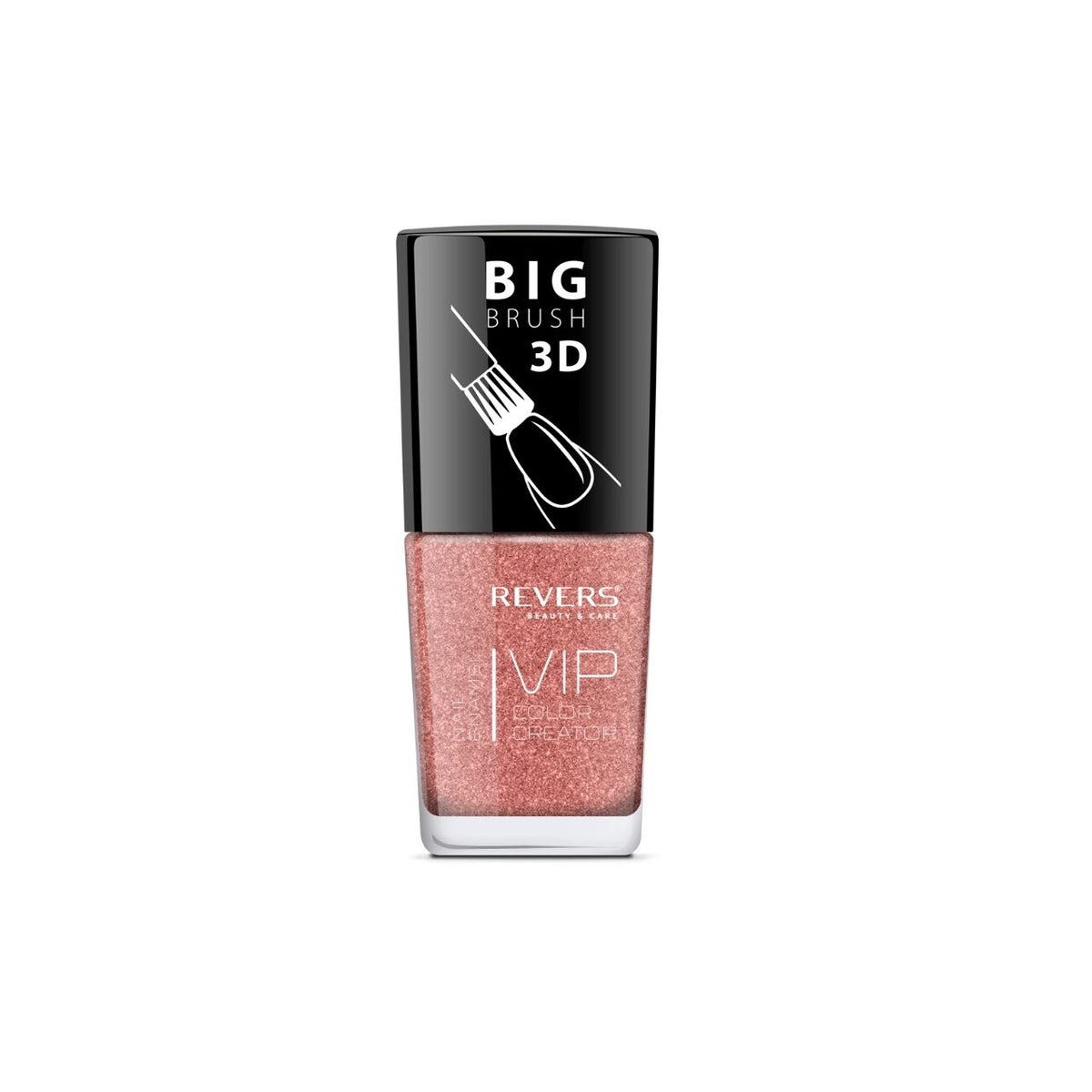 Lac de unghii VIP 3D, N.038 - Nude sidefat, 12 ml, Revers Cosmetics