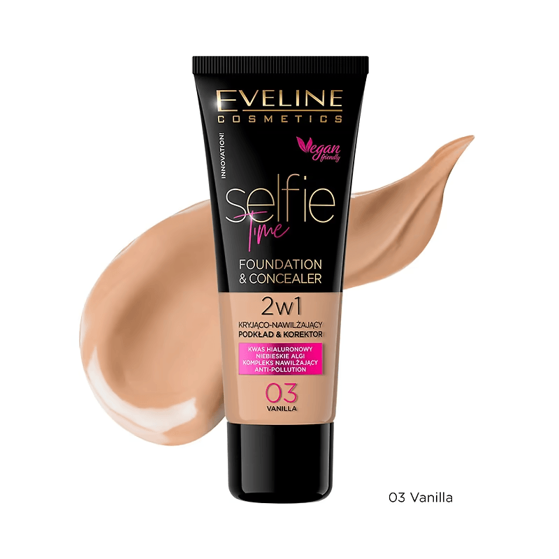 Fond de ten și corector 2 în 1 Selfie Time Foundation & Concealer, N.03, 30 ml, Eveline Cosmetics