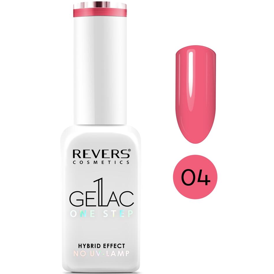 Lac de unghii Gellac 1 Step, N.04 Corai, 10 ml, Revers Cosmetics