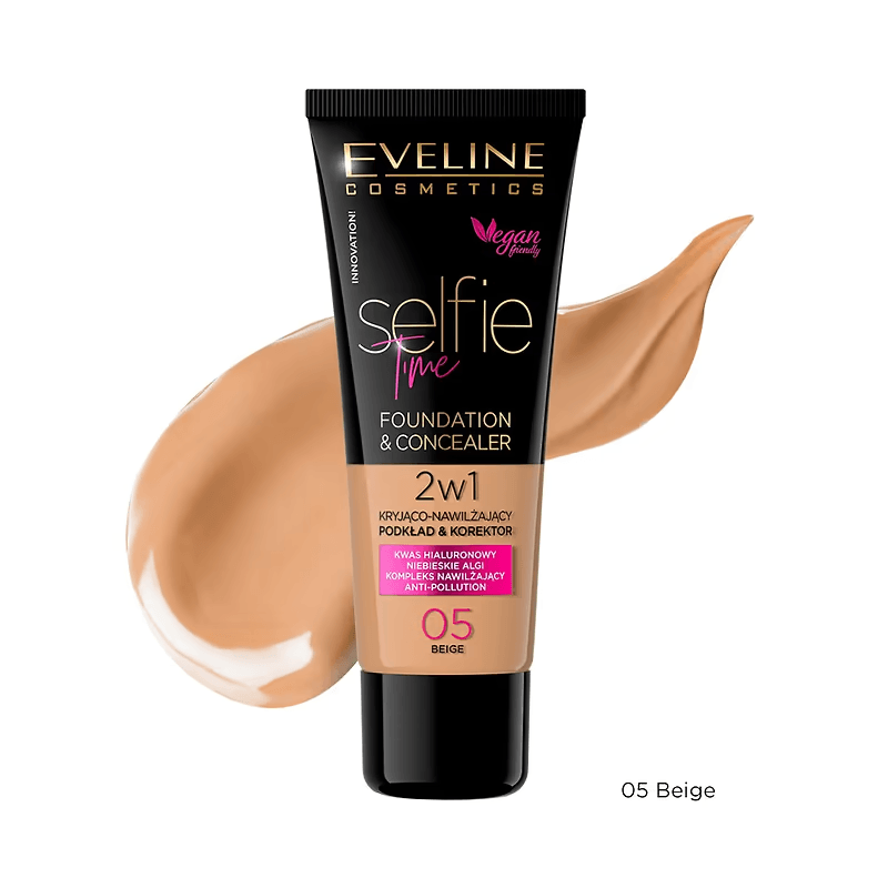 Fond de ten și corector 2 în 1 Selfie Time Foundation & Concealer, N.05, 30 ml, Eveline Cosmetics