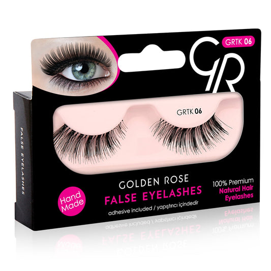 Gene false tip bandă din păr natural + mini adeziv, N.06, Golden Rose