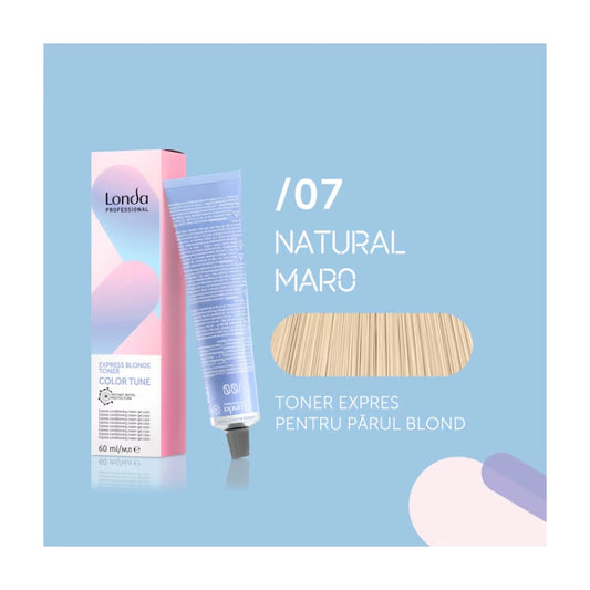 Vopsea de păr demi-permanentă Color Tune Express Blonde Toner /07 Natural maro, 60 ml, Londa Professional