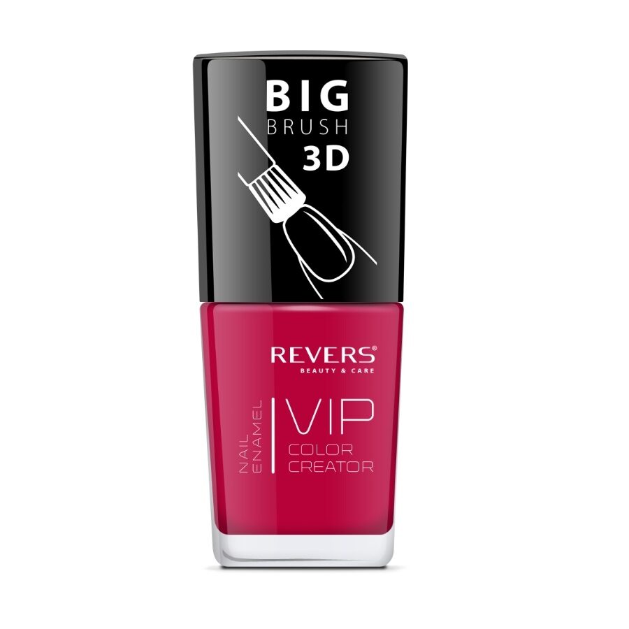 Lac de unghii VIP 3D, N.084 - Roșu aprins, 12 ml, Revers Cosmetics