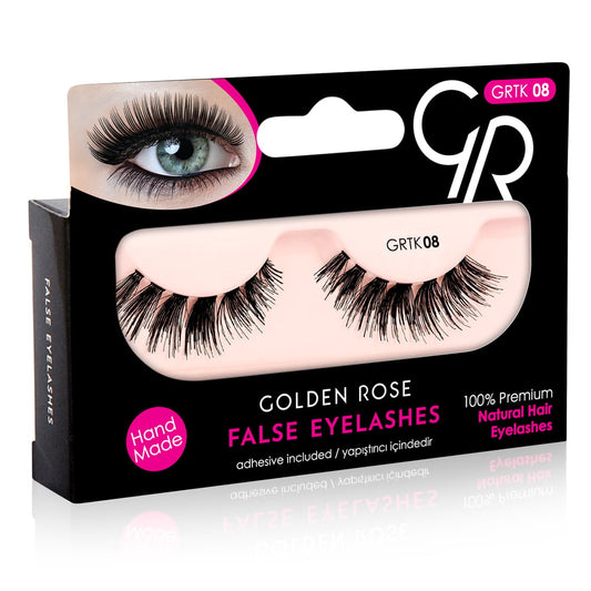 Gene false tip bandă din păr natural + mini adeziv, N.08, Golden Rose
