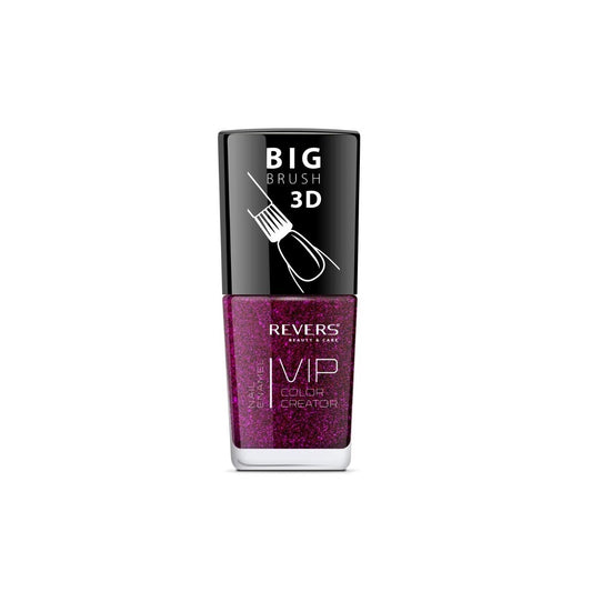 Lac de unghii VIP 3D, N.091 - Purpuriu sidefat, 12 ml, Revers Cosmetics