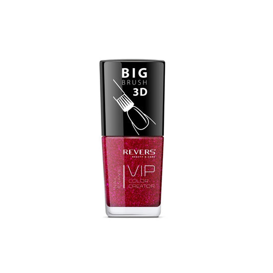 Lac de unghii VIP 3D, N.092 - Roșu sidefat, 12 ml, Revers Cosmetics