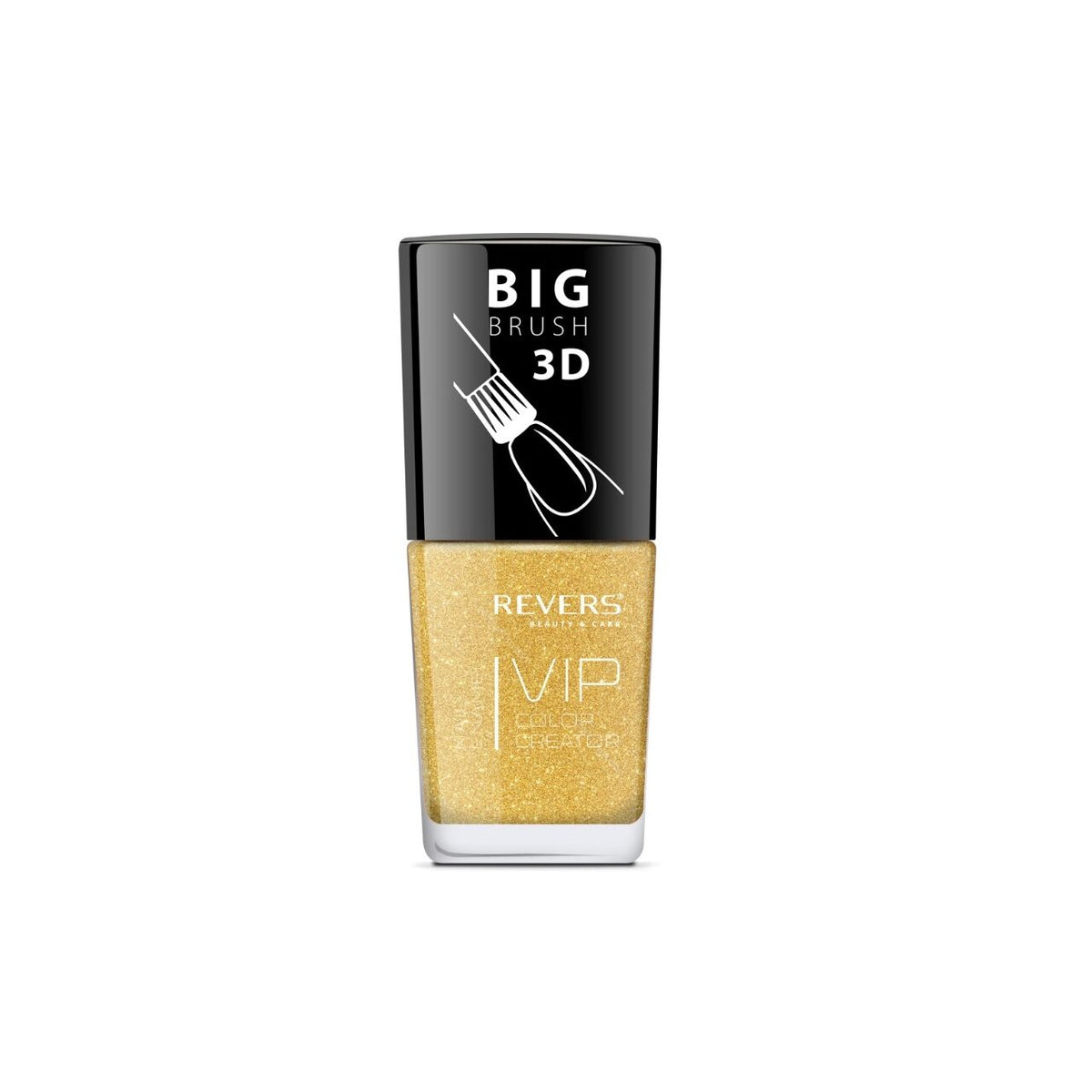 Lac de unghii VIP 3D, N.094 - Auriu sidefat, 12 ml, Revers Cosmetics