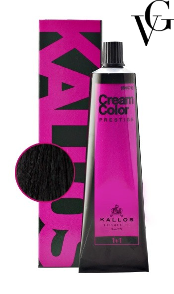 Vopsea de păr Prestige 1, Negru, 60 ml, Kallos