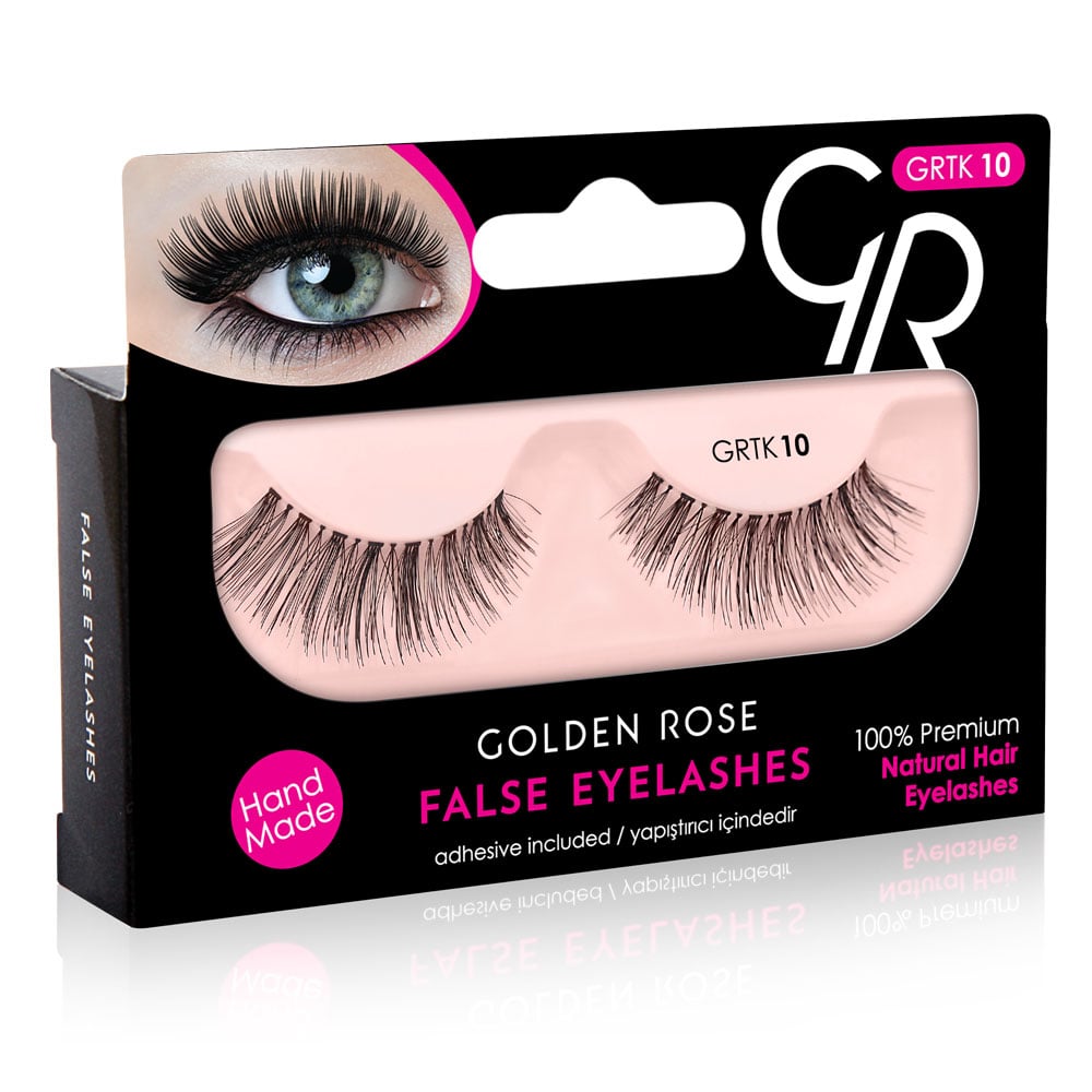 Gene false tip bandă din păr natural + mini adeziv, N.10, Golden Rose
