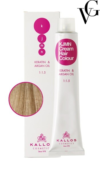 Vopsea de păr profesională 11.1, Extra blond foarte deschis cu nuanță cenușie, 100 ml, Kallos