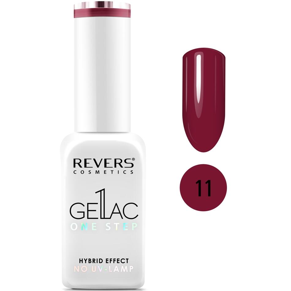 Lac de unghii Gellac 1 Step, N.11 Grena, 10 ml, Revers Cosmetics