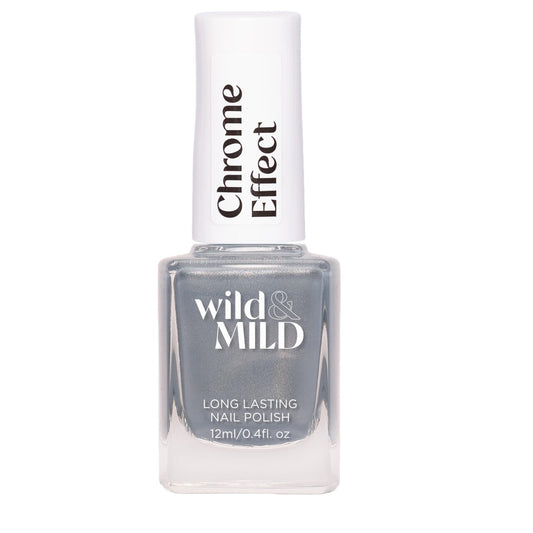 Lac de unghii Wild & Mild Chrome Effect, N.12 - Aluminium Aura, 12 ml, Wild & Mild