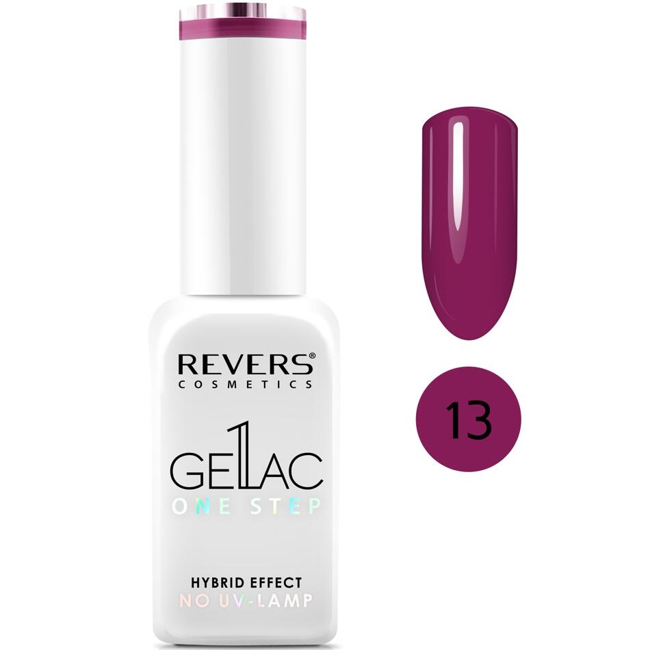 Lac de unghii Gellac 1 Step, N.13 Mov închis, 10 ml, Revers Cosmetics