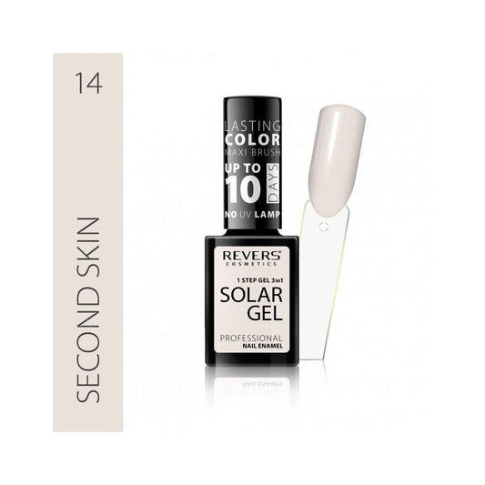 Lac de unghii Solar Gel, N.14 - Second skin, 12 ml, Revers Cosmetics
