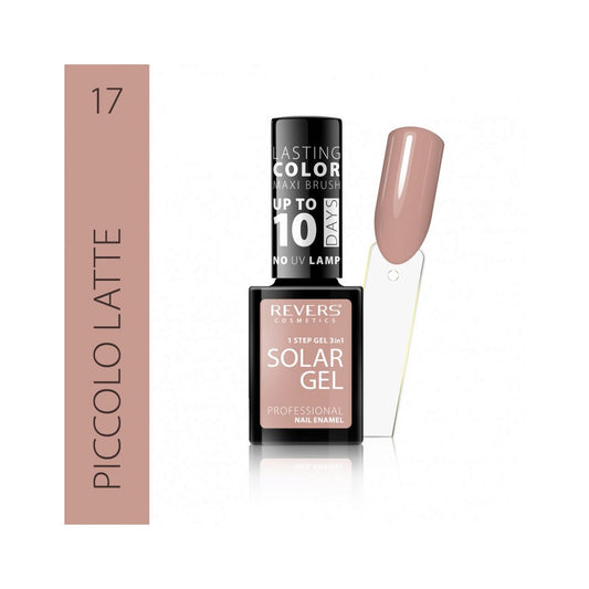 Lac de unghii Solar Gel, N.17 - Piccolo latte, 12 ml, Revers Cosmetics