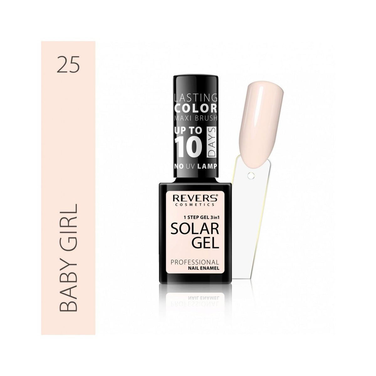 Lac de unghii Solar Gel, N.25 - Baby girl, 12 ml, Revers Cosmetics