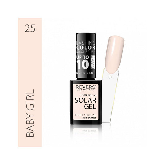 Lac de unghii Solar Gel, N.25 - Baby girl, 12 ml, Revers Cosmetics