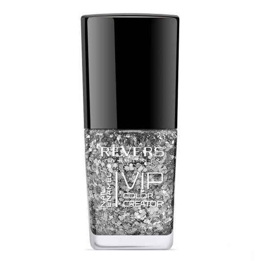 Lac de unghii VIP 3D, N.252 - Argintiu sclipici, 12 ml, Revers Cosmetics