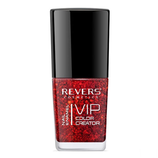 Lac de unghii VIP 3D, N.254 - Roșu sclipici, 12 ml, Revers Cosmetics
