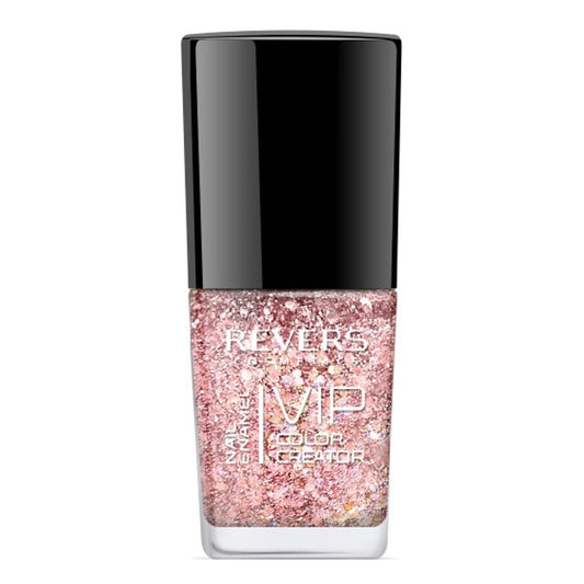 Lac de unghii VIP 3D, N.258 - Roz sclipici, 12 ml, Revers Cosmetics