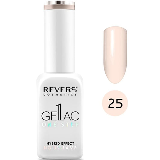 Lac de unghii Gellac 1 Step, N.25 Crem nude, 10 ml, Revers Cosmetics