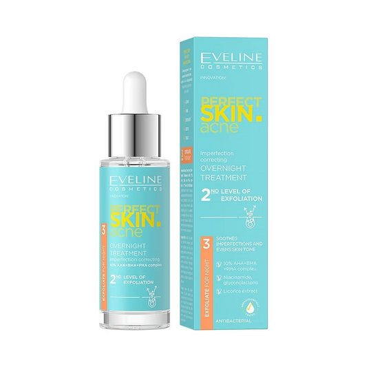 Tratament de noapte pentru față 2nd Level Perfect Skin Acne, 30 ml, Eveline Cosmetics