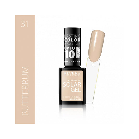 Lac de unghii Solar Gel, N.31 - Butterrum, 12 ml, Revers Cosmetics