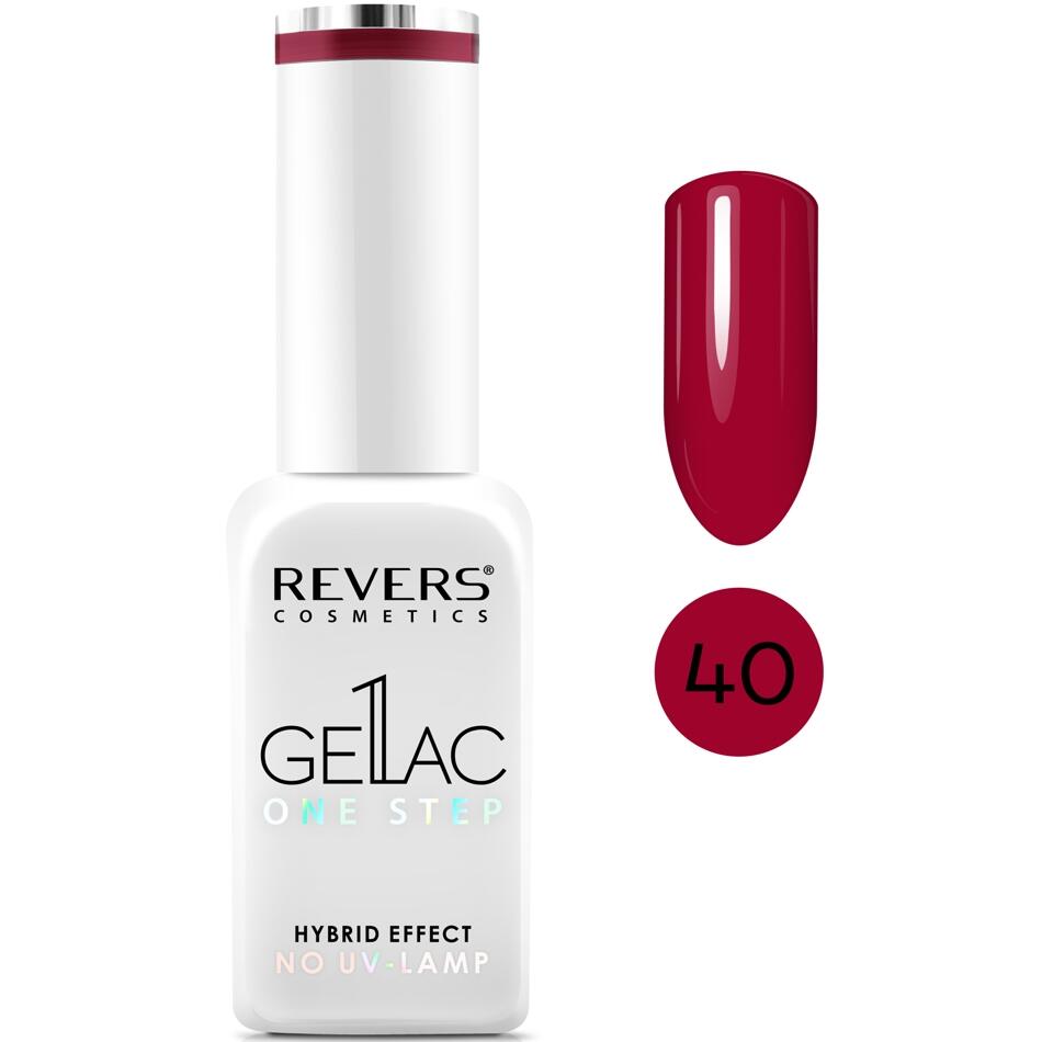Lac de unghii Gellac 1 Step, N.40 Vișiniu, 10 ml, Revers Cosmetics