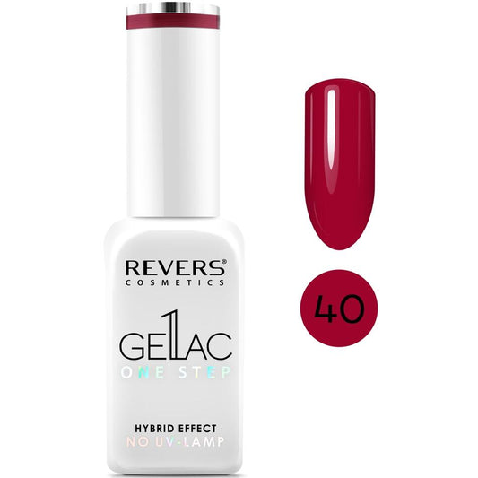 Lac de unghii Gellac 1 Step, N.40 Vișiniu, 10 ml, Revers Cosmetics